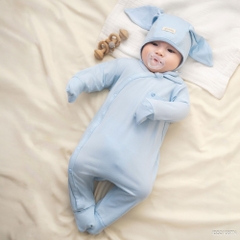 BU Baby (NB-3M) Body dài tay cài chéo Túi ngực thoáng mát BU Bambus IBB2108TN | Quần áo chính hãng