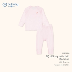 BU Baby (NB-6M) Bộ dài tay cài chéo Bao tay chân Lật Bambus BBB110800 | Quần áo Chính hãng