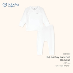BU Baby (NB-6M) Bộ dài tay cài chéo Bao tay chân Lật Bambus BBB110800 | Quần áo Chính hãng
