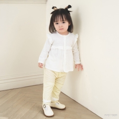 BU Baby (6M-5Y) Bộ dài tay cài giữa thoáng mát nơ xinh Cute bé gái Viscose Cotton KVC11 | Chính hãng