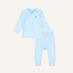 BU Baby (NB-6M) Bộ dài tay cài chéo Bao tay chân Lật Bambus BBB110800 | Quần áo Chính hãng
