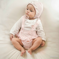 BU Baby (3M-18M) Set váy yếm kèm áo dài tay bé gái Bambus BBB603100 | Váy yếm chính hãng