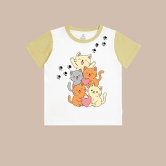 BU Baby (6M-5Y) Áo ngắn tay cổ tròn cho bé Bubaby Bamboo Cotton KBC3300FC | Quần áo chính hãng