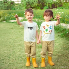 BU Baby (6M-5Y) Áo ngắn tay cổ tròn cho bé Bubaby Bamboo Cotton KBC3300FC | Quần áo chính hãng