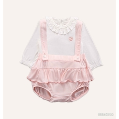 BU Baby (3M-18M) Set váy yếm kèm áo dài tay bé gái Bambus BBB603100 | Váy yếm chính hãng