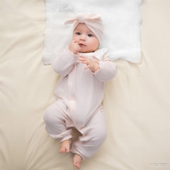 BU Baby (0M-6M) Bodysuit dài tay cài chéo nơ xinh bé gái Viscose Cotton KVC210830 | Body Chính hãng