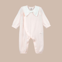 BU Baby (0M-6M) Bodysuit dài tay cài chéo nơ xinh bé gái Viscose Cotton KVC210830 | Body Chính hãng