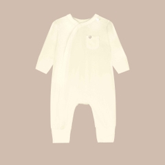 BU Baby (NB-3M) Body dài tay cài chéo Túi ngực thoáng mát BU Bambus IBB2108TN | Quần áo chính hãng