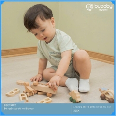 (6M-5Y) Bộ ngắn tay cài vai Bubaby Bamco Cho Bé trai Bé gái - BBC130112 BBC130109 | Quần áo BU Baby chính hãng