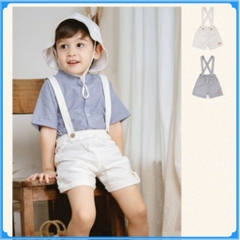 (6M-5Y) Quần yếm đùi Kaki cho bé trai  - BKK433200 | Quần áo BU Baby chính hãng