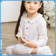 (6M-5Y) Bộ dài tay Pyjamas cổ bèo cho bé BU Baby Bambus - BBB1102CB | Quần áo Bubaby  chính hãng