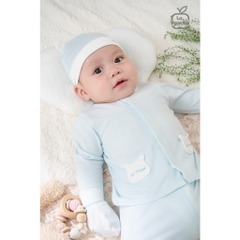 LaPom Bộ dài tay cúc giữa La Pomme Gấu con ngộ nghĩnh - Đồ sơ sinh cho bé - Đồ sơ sinh bé trai bé gái