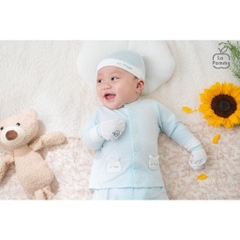 LaPom Bộ dài tay cúc giữa La Pomme Gấu con ngộ nghĩnh - Đồ sơ sinh cho bé - Đồ sơ sinh bé trai bé gái