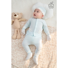 LaPom Bộ dài tay cúc giữa La Pomme Gấu con ngộ nghĩnh - Đồ sơ sinh cho bé - Đồ sơ sinh bé trai bé gái