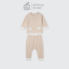 LaPom Bộ dài tay cúc giữa La Pomme Gấu con ngộ nghĩnh - Đồ sơ sinh cho bé - Đồ sơ sinh bé trai bé gái