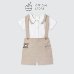 LaPom Bộ yếm rời kèm áo cộc tay La Pomme Gấu Nâu Vui Vẻ - Đồ sơ sinh cho bé - Đồ sơ sinh bé trai bé gái