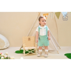 LaPom Bộ yếm rời kèm áo cộc tay La Pomme Gấu Nâu Vui Vẻ - Đồ sơ sinh cho bé - Đồ sơ sinh bé trai bé gái