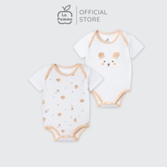 LaPom Set 2 Bodychip cộc La Pomme Cổ cách điệu tiện lợi - Đồ sơ sinh cho bé - Đồ sơ sinh bé trai bé gái