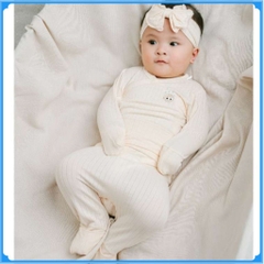 (NB-3M) Bộ dài tay cài chéo bao tay chân lật Bubaby Modal - BMD110800 BMD110801 | Quần áo BU Baby chính hãng