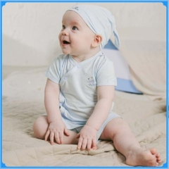 (1M-9M) Bộ ngắn tay cài chéo bé trai bé gái Bubaby Siro BSR130807 BSR130808 | Quần áo BU Baby chính hãng