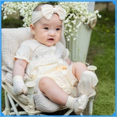 (1M-12M) Body đùi ngắn tay cài giữa cho bé gái Bubaby Molist - BMD230200 | Quần áo BU Baby chính hãng