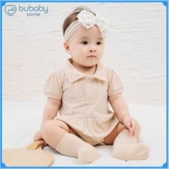 (1-12M) Body chip ngắn tay cổ Polo cho bé gai Bubaby Ponie - BPN230301 | Quần áo BU Baby chính hãng