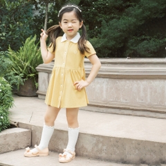(6M-2Y) Váy ngắn tay cổ Polo cúc giữa BuBaby cho bé chất liệu sợi tre và bông hữu cơ - Váy Bu baby Ponie BPN5303SN