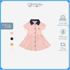 (6M-2Y) Váy ngắn tay cổ Polo cúc giữa BuBaby cho bé chất liệu sợi tre và bông hữu cơ - Váy Bu baby Ponie BPN5303SN