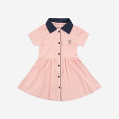 (6M-2Y) Váy ngắn tay cổ Polo cúc giữa BuBaby cho bé chất liệu sợi tre và bông hữu cơ - Váy Bu baby Ponie BPN5303SN