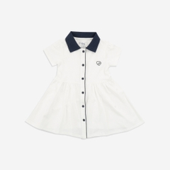 (6M-2Y) Váy ngắn tay cổ Polo cúc giữa BuBaby cho bé chất liệu sợi tre và bông hữu cơ - Váy Bu baby Ponie BPN5303SN