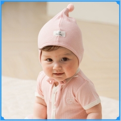 Mũ Sơ Sinh cho bé buộc dây Quả bông Bonnet, chất liệu Siro Cotton BuBaby ASR1943QB| Phụ kiện BuBaby chính hãng