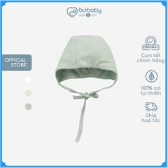 Mũ Sơ Sinh cho bé buộc dây Siro Bonnet, chất liệu Siro Cotton BuBaby ASR194300 | Phụ kiện BuBaby chính hãng