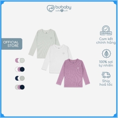 Bộ 3 áo giữ nhiệt dài tay cổ tròn giữ ấm cho bé chất liệu sợi gỗ sồi - Molist BMD310400 | Quần áo BuBaby chính hãng