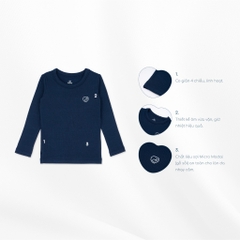 Bộ 3 áo giữ nhiệt dài tay cổ tròn giữ ấm cho bé chất liệu sợi gỗ sồi - Molist BMD310400 | Quần áo BuBaby chính hãng