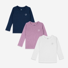 Bộ 3 áo giữ nhiệt dài tay cổ tròn giữ ấm cho bé chất liệu sợi gỗ sồi - Molist BMD310400 | Quần áo BuBaby chính hãng