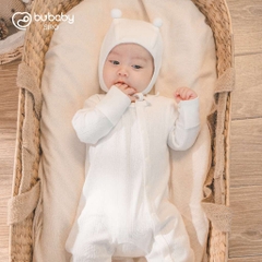(NB-3M) Bodysuit dài tay liền tất sợi tre BBB2102LT Dona - Bambus - Quần áo BU Baby - Bubaby sơ sinh