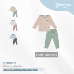 (6M-5Y) Bộ dài tay cài vai BSR110101 Siro - Bu baby cho bé gái - Bu baby cho bé trai - Quần áo Bu baby