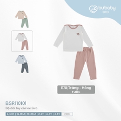 (6M-5Y) Bộ dài tay cài vai BSR110101 Siro - Bu baby cho bé gái - Bu baby cho bé trai - Quần áo Bu baby