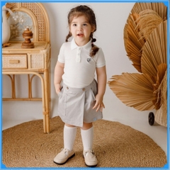 (2Y-5Y) Quần yếm đùi kaki cạp chun cho bé gái  - Kaki BCT103101 - Bu baby bé gái - Quần áo BuBaby chính hãng