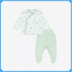 (NB-3M) Bộ dài tay cài chéo BCT110801 Mimo cho bé sơ sinh- Pure Cotton- Bubaby sơ sinh