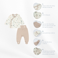 (NB-3M) Bộ dài tay cài chéo BCT110801 Mimo cho bé sơ sinh- Pure Cotton- Bubaby sơ sinh