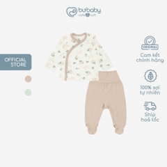 (NB-3M) Bộ dài tay cài chéo BCT110801 Mimo cho bé sơ sinh- Pure Cotton- Bubaby sơ sinh