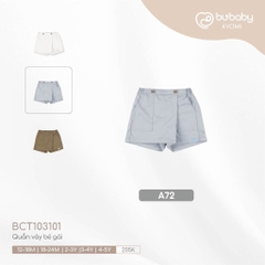 (2Y-5Y) Quần yếm đùi kaki cạp chun cho bé gái  - Kaki BCT103101 - Bu baby bé gái - Quần áo BuBaby chính hãng