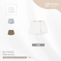 (2Y-5Y) Quần yếm đùi kaki cạp chun cho bé gái  - Kaki BCT103101 - Bu baby bé gái - Quần áo BuBaby chính hãng