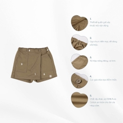 (2Y-5Y) Quần yếm đùi kaki cạp chun cho bé gái  - Kaki BCT103101 - Bu baby bé gái - Quần áo BuBaby chính hãng