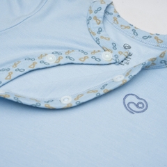 (6-9M-Blue) Body ngắn tay cài chéo Iconic cho bé từ 1-12 tháng chất liệu sợi tre mềm mại - Bambus BBB2308NS