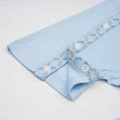 (6-9M-Blue) Body ngắn tay cài chéo Iconic cho bé từ 1-12 tháng chất liệu sợi tre mềm mại - Bambus BBB2308NS