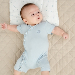 (6-9M-Blue) Body ngắn tay cài chéo Iconic cho bé từ 1-12 tháng chất liệu sợi tre mềm mại - Bambus BBB2308NS