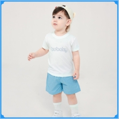 Áo ngắn tay cổ tròn Signature co giãn thoải mái thuận tiện cho bé BuBaby BBC330405 | Quần áo BuBaby chính hãng