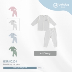 (0-9M) Bộ dài tay cài giữa BSR110204 Siro cho bé sơ sinh - BU Baby sơ sinh - Quần áo Bu baby